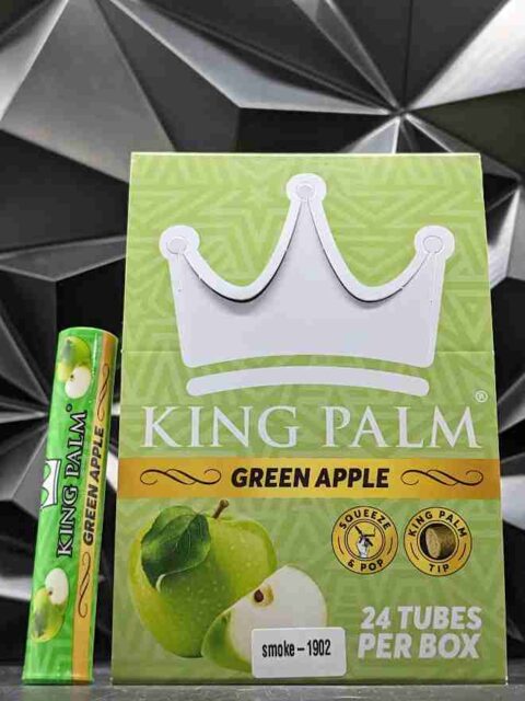 KING PALM SINGLE ROLL GREEN APPLE 24PACK